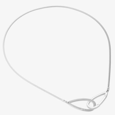 Lucy Quartermaine Silver Large Linked Petal  Necklace PP3