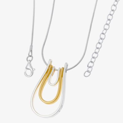 Lucy Quartermaine Two Colour Petal Horseshoe Tri Pendant Necklace PP4