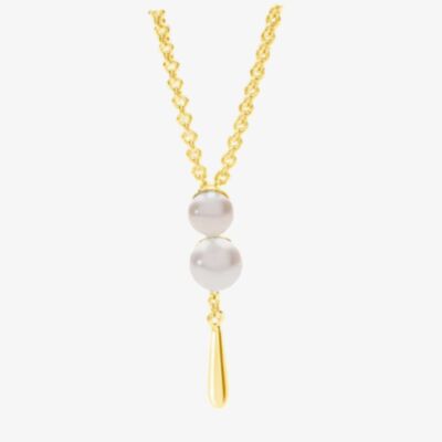 Lucy Quartermaine Gold Vermeil Royal Pearl Drop Pendant Necklace RP1G