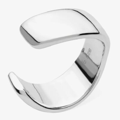 Lucy Quartermaine Silver Drop Flat Plain Single Ear Cuff DCU4