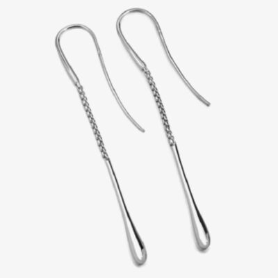 Lucy Quartermaine Silver Long Solid Dropper Earrings DER21