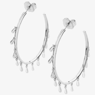 Lucy Quartermaine Silver Multi Drop Hoop Earrings DER27