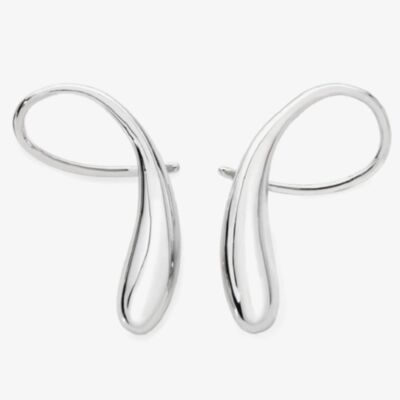 Lucy Quartermaine Silver Drop Cross Twisted Earrings DER38