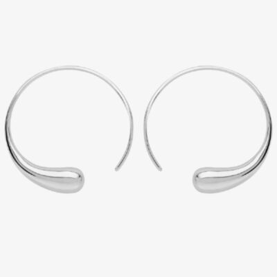 Lucy Quartermaine Silver Large Luna Hoop Earrings LER1