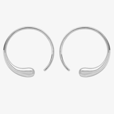 Lucy Quartermaine Silver Small Luna Hoop Earrings LER2