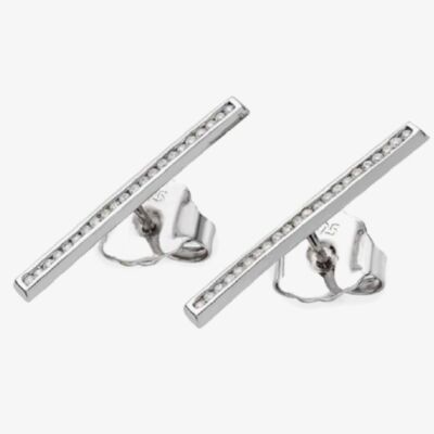 Lucy Quartermaine Silver Melody Key Stud Earrings MLS1