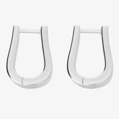 Lucy Quartermaine Silver Petal Small Hoop Earrings PH1