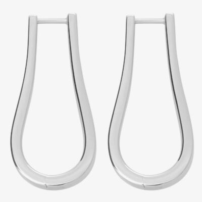 Lucy Quartermaine Silver Petal Extra Large Hoop Earrings PH4