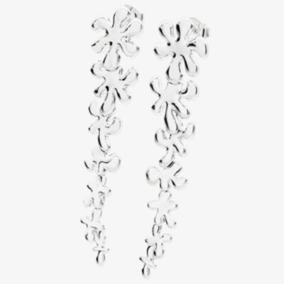Lucy Quartermaine Silver Splash Taper Dropper Earrings SER2