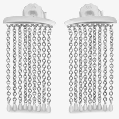 Lucy Quartermaine Silver Waterfall Rain Dropper Earrings WFER6