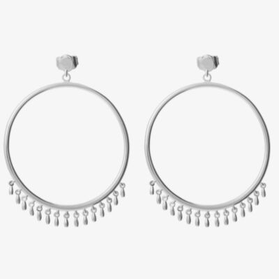 Lucy Quartermaine Silver Waterfall Circle Dropper Earrings WFER7