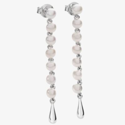 Lucy Quartermaine Silver Royal Pearl Freshwater Pearl Dropper Earrings RER1