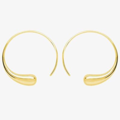 Lucy Quartermaine Gold Vermeil Large Luna Threader Hoop Earrings LER1G