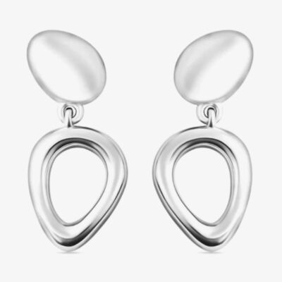 Lucy Quartermaine Volcan Sterling Silver Open Shape Dropper Stud Earrings VER1