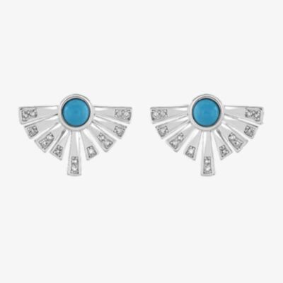 Lucy Quartermaine Sterling Silver Egyptian Turquoise Stud Earrings ES2