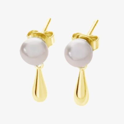 Lucy Quartermaine Gold Vermeil Royal Pearl Earrings RER2G