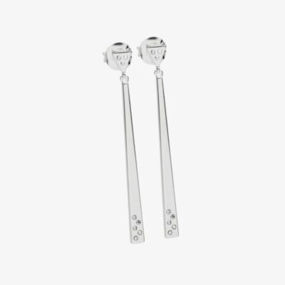 Lucy Quartermaine Silver Crystal Linear Drop Earrings ADER2