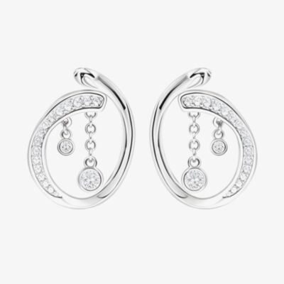 Lucy Quartermaine Volcan White Topaz Loop Earrings VER4