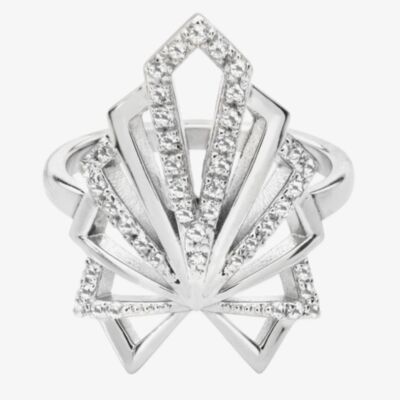 Lucy Quartermaine Silver Shard Fashion Ring ADR7L