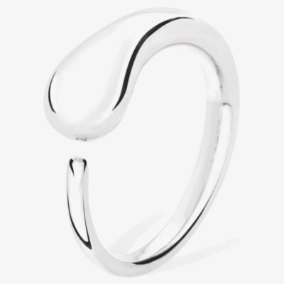 Lucy Quartermaine Silver Open Luna Drop Ring LR3
