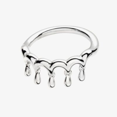 Lucy Quartermaine Silver Waterfall Five Drop Fashion Ring WFR1M