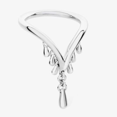 Lucy Quartermaine Silver Waterfall Wishbone Ring WFR2L