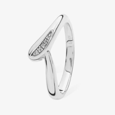 Lucy Quartermaine Silver Topaz Skinny Drip Ring SDR4