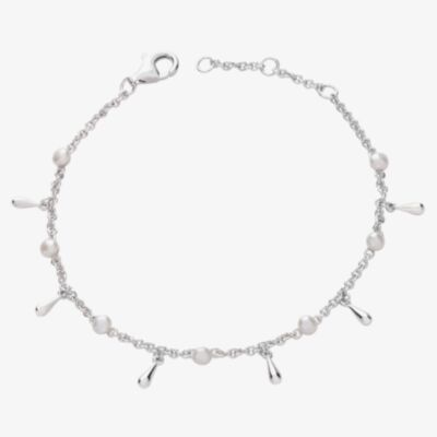 Lucy Quartermaine Silver Royal Pearl Drop Anklet RA1