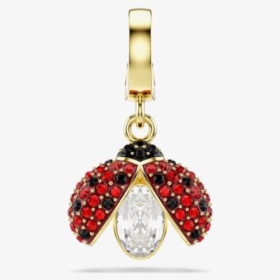 Swarovski Idyllia 18ct Gold Tone Plated Crystal Ladybird Charm 5743138