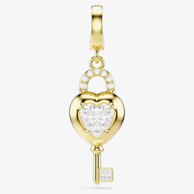 Swarovski Idyllia 18ct Gold Tone Plated Heart Key Charm 5742959