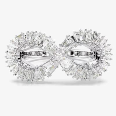 Swarovski Hyperbola Rhodium Plated Infinity Cocktail Ring 5679698