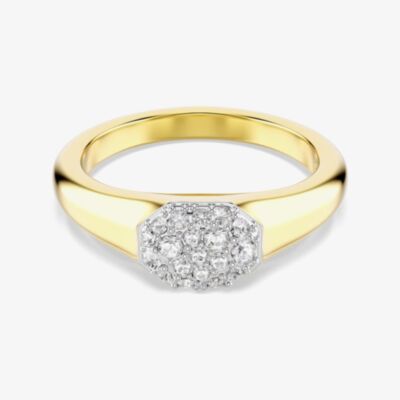 Swarovski Dextera Octagon Gold Tone Plated White Crystal Ring 5732851