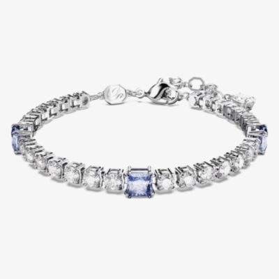 Swarovski Matrix Blue Mixed Cuts Tennis Rhodium Plated Bracelet 5666426 (M)