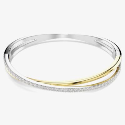 Swarovski Hyperbola Crossover Crystal Two Tone Bangle 5689720
