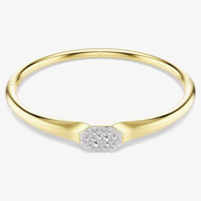 Swarovski Dextera Gold Tone Plated Round Cut Crystal Bangle 572459