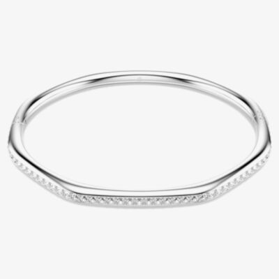 Swarovski Dextera Rhodium Platedctagon White Crystal Bangle 572522