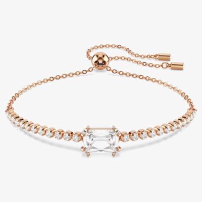 Swarovski Matrix Rose Gold Tone Plated White Zirconia Tennis Bracelet 5730706