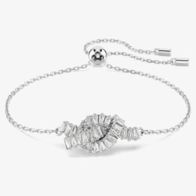 Swarovski Matrix Rhodium Plated White Zirconia Knot Bracelet 5731101