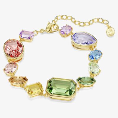 Swarovski Gema Gold Tone Plated Multicoloured Crystal Bracelet 5737453 (M)