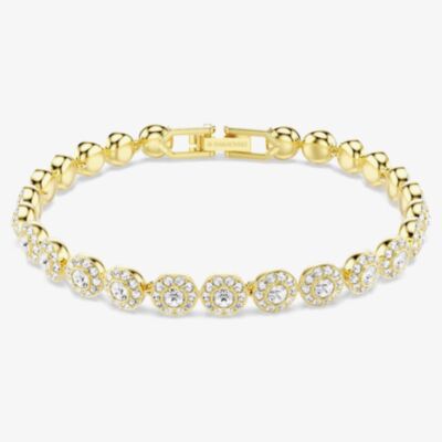 Swarovski Una Angelic Gold Tone Plated White Crystal Bracelet 5749386