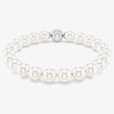 Swarovski Matrix Rhodium Plated White Crystal Pearl Bracelet 5747747