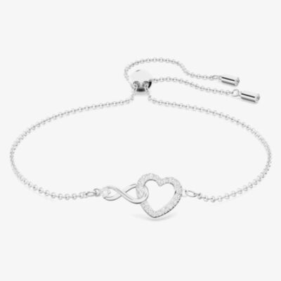 Swarovski Infinity Heart White Crystal Toggle Bracelet 5524421 M