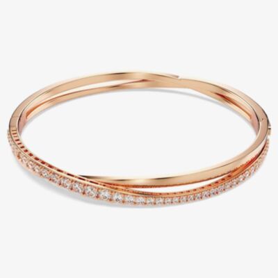 Swarovski Twist Rose Gold Tone Plated Crystal Bangle 5620552