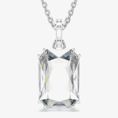 Swarovski Millenia Rhodium Plated Octagon White Crystal Pendant Necklace 5725768