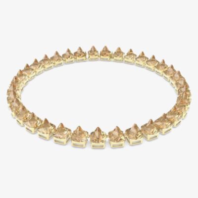 Swarovski Chroma Gold Tone Plated Spike Crystal Necklace 5613679