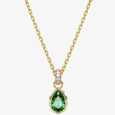 Swarovski Stilla Gold Plated Pear Shaped Pendant Necklace 5648751