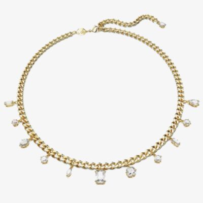 Swarovski Dextera White Mixed Cuts Gold Tone Plated Necklace 5663338