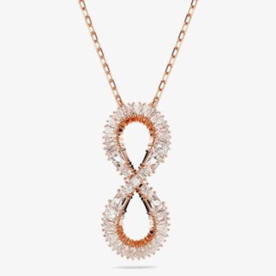 Swarovski Hyperbola Rose Gold Plated Inifinity Pendant Necklace 5677623