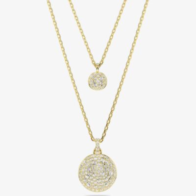 Swarovski Meteora Gold Tone Plated Layered Pendant Necklace 5683442