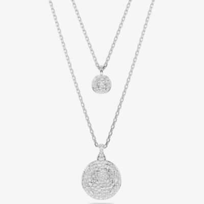 Swarovski Meteora Rhodium Plated Layered Pendant Necklace 5684244